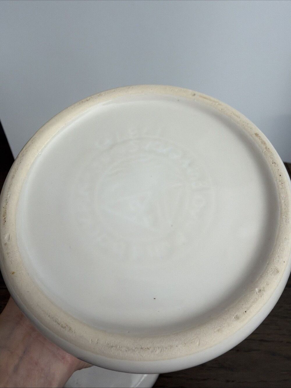 Goose Kitchen Canister Crock Wearing Kerchief Stoneware White Blue - Picture 6 of 6